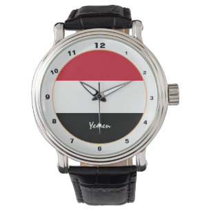 イエメン国旗&イエメントレンディーファッション/デザイン時計 腕時計