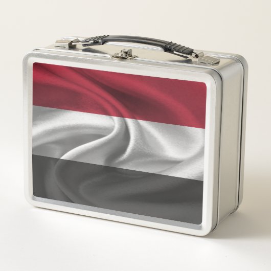 イエメン国旗 メタルランチボックス (正面)