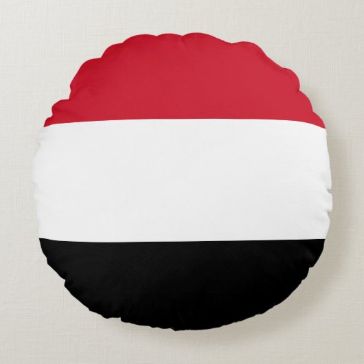イエメン国旗 ラウンドクッション (正面)