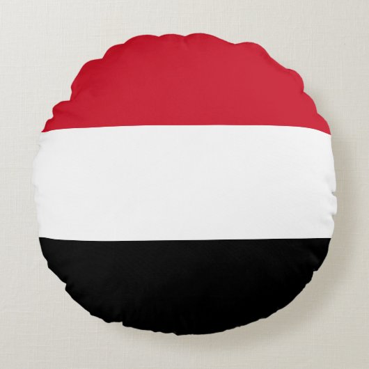 イエメン国旗 ラウンドクッション (正面)
