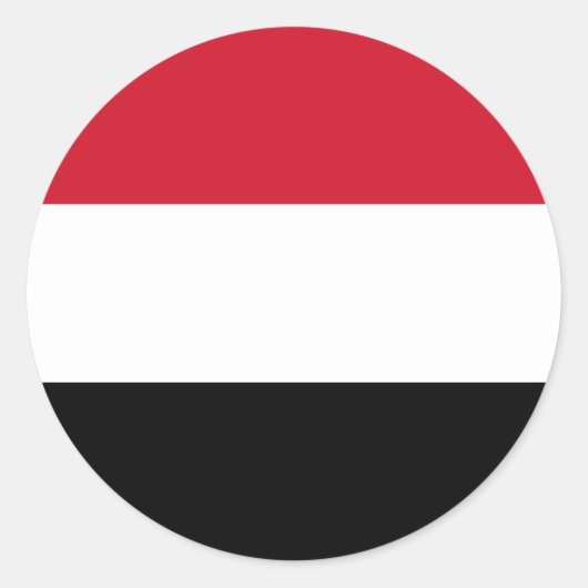 イエメン国旗 ラウンドシール (正面)