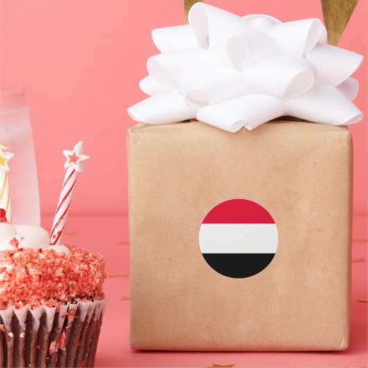 イエメン国旗 ラウンドシール (パーティー)