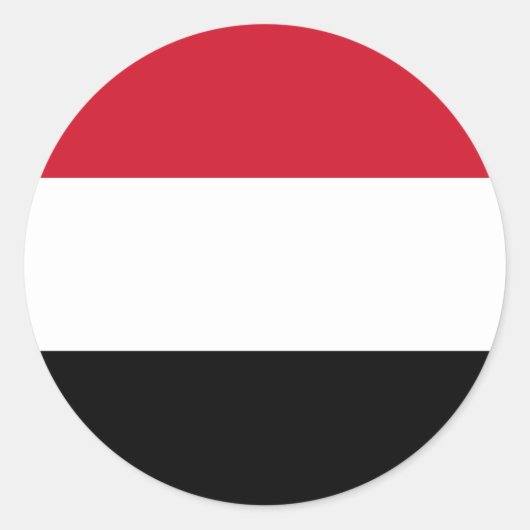 イエメン国旗 ラウンドシール (正面)
