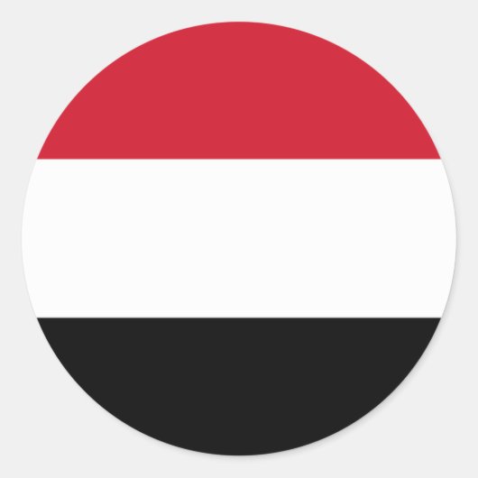 イエメン国旗 ラウンドシール (正面)