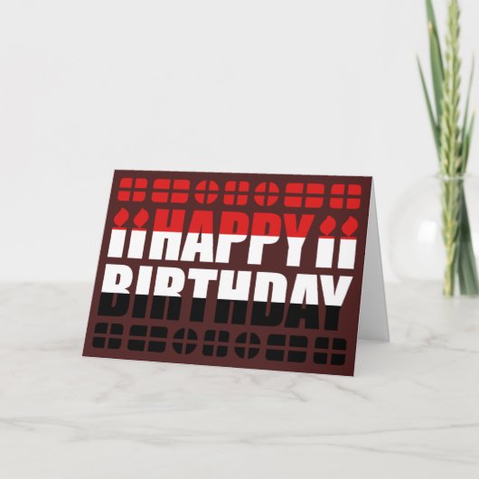 イエメン国旗 誕生日カード カード (正面)