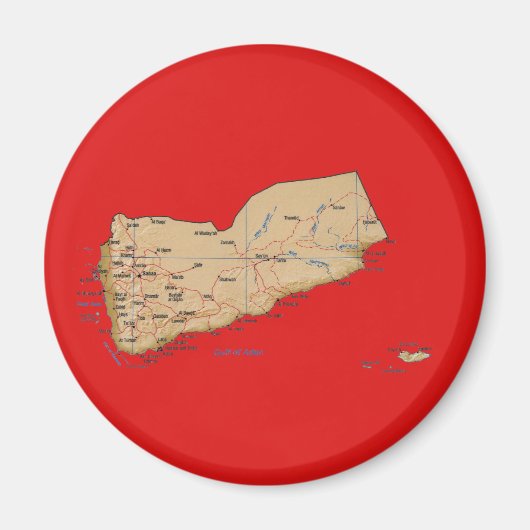 イエメン地図マグネット マグネット (正面)