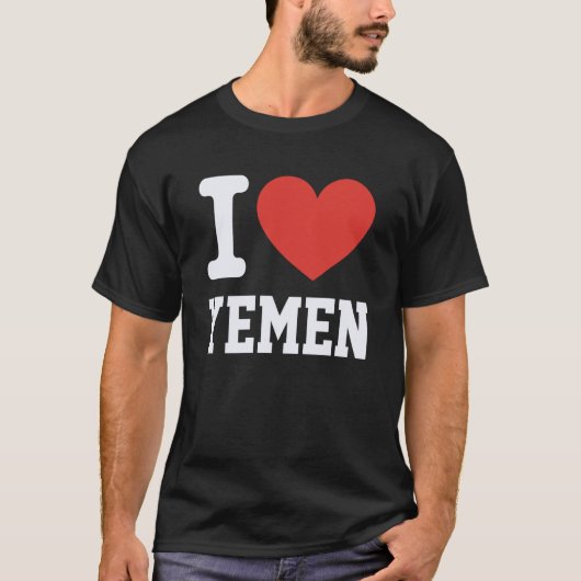 イエメン大好き ハート型のお土産 恋人たちの自豪心 旅行 1 Tシャツ (正面)