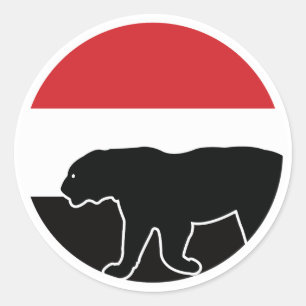 イエメン・レオパード・イエメン国家動物国旗 ラウンドシール