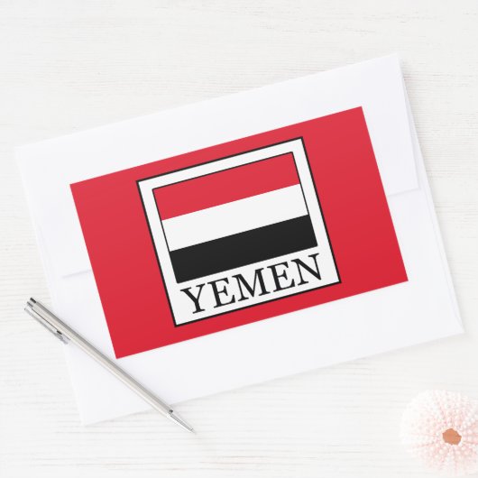 イエメン 長方形シール (封筒)