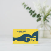 イエモダンロー&ブルートラクタシルエット建物 名刺 (スタンド正面)