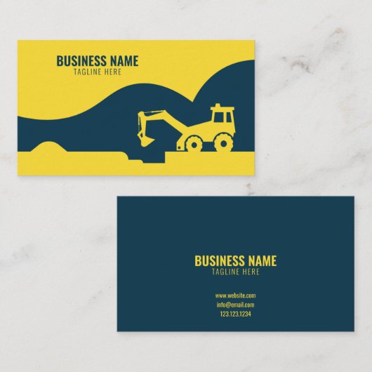 イエモダンロー&ブルートラクタシルエット建物 名刺 (正面/裏面)