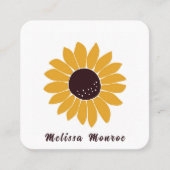 イエユニークロマスタードヒマワリタイポグラフィ スクエア名刺 (正面)