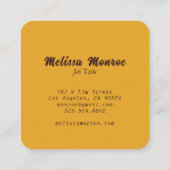 イエユニークロマスタードヒマワリタイポグラフィ スクエア名刺 (裏面)