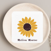 イエユニークロマスタードヒマワリタイポグラフィ スクエア名刺