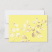 イエレガントエロと金色の葉結婚式RSVPカード 出欠カード (裏面)