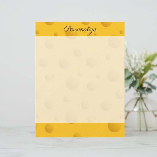 イエロおもしろいス・チーズのテクスチャー筆記紙 (スタンド正面)