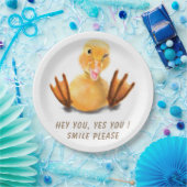 イエロおもしろいダック紙プレート-カスタム文字 ペーパープレート (パーティー)
