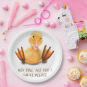 イエロおもしろいダック紙プレート-カスタム文字 ペーパープレート (パーティー)