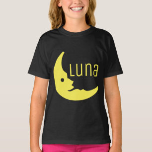イエロおもしろいックハーフムーンルナタイポグラフィ Tシャツ