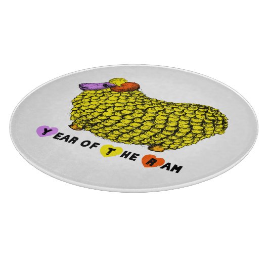 イエロおもしろいー中国のラム年〔占星術の〕十二宮図誕生日CutB カッティングボード (角)