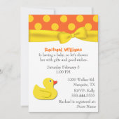 イエロお洒落アヒル赤ちゃんシャワー招待状 招待状 (正面)