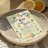 イエロお洒落ストリップチャオベラブライダルシャワー 招待状