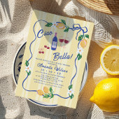 イエロお洒落ストリップチャオベラブライダルシャワー 招待状