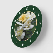イエロかわいらしーローズ自然 ラウンド壁時計 (傾斜)