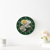 イエロかわいらしーローズ自然 ラウンド壁時計 (ホーム)