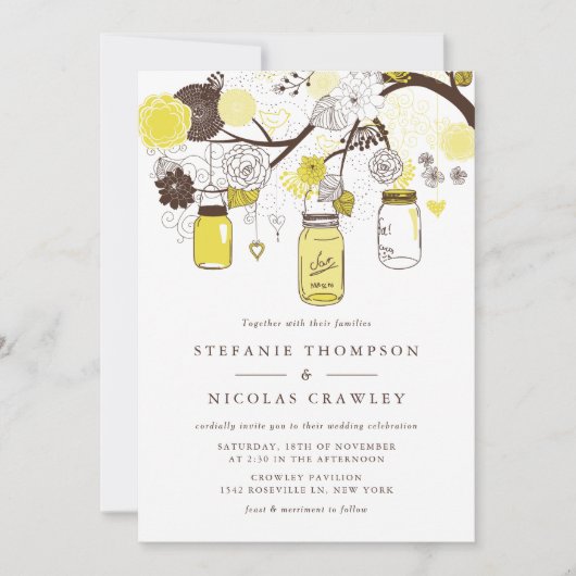 イエロつるーのメイスン・結婚ジャース 招待状 (正面)