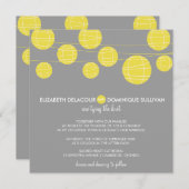 イエロぶら下がったーズ紙ランタン結婚式招待状 招待状 (正面/裏面)