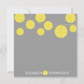 イエロぶら下がったーズ紙ランタン結婚式招待状 招待状 (裏面)