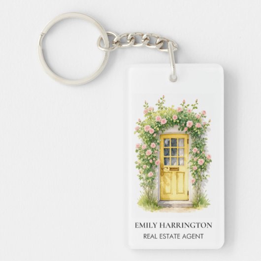 イエロイドア・ウォーターカラーロゴ 不動産エージェント キーホルダー (正面)