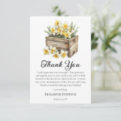 イエロエレガントダフォジルフローラクレート誕生日 サンキューカード (スタンド正面)