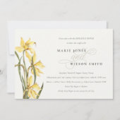 イエロエレガントダフォディルリハーサルディナー招待状 サンキューカード (正面)