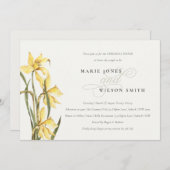 イエロエレガントダフォディルリハーサルディナー招待状 サンキューカード (正面/裏面)