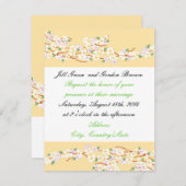 イエロエレガントブロッサム結婚式招待状 招待状 (正面/裏面)