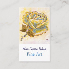 イエロエレガントベージュバラフラワーシフランスのック 名刺