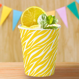 イエロエレガントホワイトカユニセックスワイトトレンディーゼブラ 紙コップ