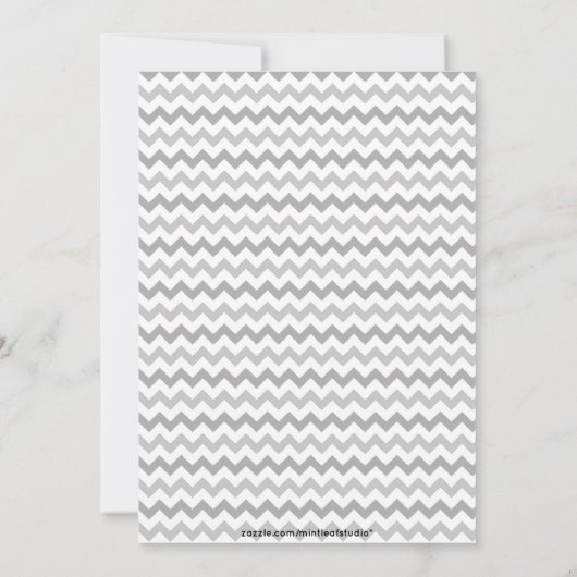 イエロエレガントーとグレーシェブロン結婚式招待状 招待状 (裏面)