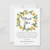 イエロエレガントーダフォジルフローラリース誕生日 サンキューカード (正面)