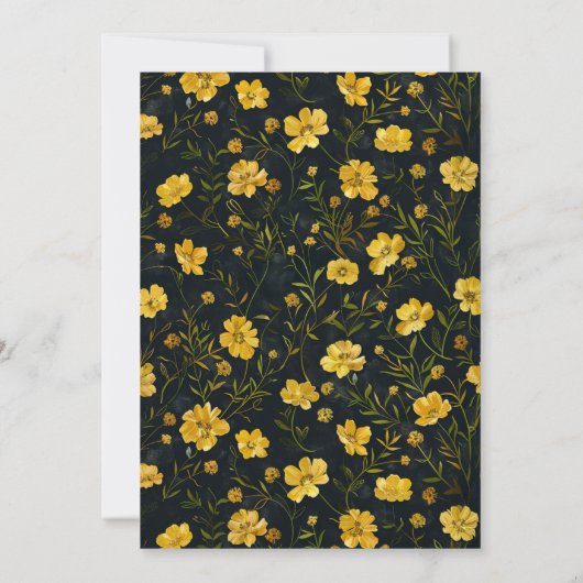 イエロエレガントーバターカップサプライズ誕生日パーティー 招待状 (裏面)