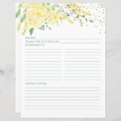 イエロエレガントーローズフローラブライダルシャワーレシピ (正面/裏面)