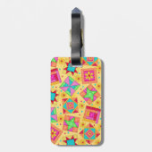 イエロキルトブロック荷物又は裁縫機械ラベル ラゲッジタグ (裏面縦)