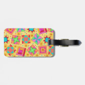 イエロキルトブロック荷物又は裁縫機械ラベル ラゲッジタグ (裏面横)