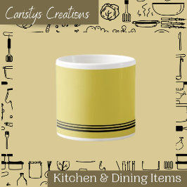 イエロコンテンポラリーモンストライプレモンエスプレッソマグ エスプレッソカップ