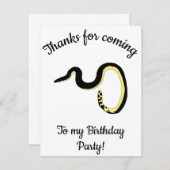 イエロシー蛇 お誕生日おめでとう サンキューカード (正面/裏面)
