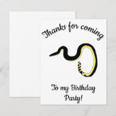 イエロシー ヘビ 誕生日おめでとう サンキューカード (正面/裏面)