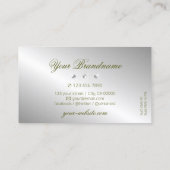 イエロスタイリッシュシルバきらめくーダイヤエレガント 名刺 (裏面)