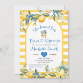 イエロスブルーレモンメインスクイーズブライダルシャワー 招待状 (正面)